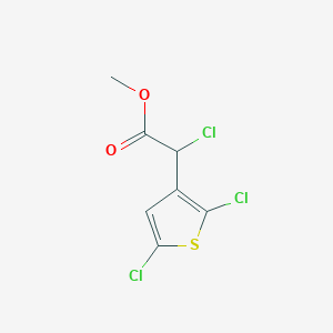 molecular formula C7H5Cl3O2S B2756346 Methyl 2-chloro-2-(2,5-dichlorothiophen-3-yl)acetate CAS No. 1936628-43-1