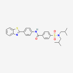 molecular formula C28H31N3O3S2 B2756385 N-[4-(1,3-benzothiazol-2-yl)phenyl]-4-[bis(2-methylpropyl)sulfamoyl]benzamide CAS No. 2034275-62-0