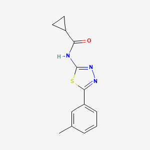 molecular formula C13H13N3OS B2756404 N-[5-(3-methylphenyl)-1,3,4-thiadiazol-2-yl]cyclopropanecarboxamide CAS No. 391863-30-2