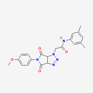 molecular formula C21H21N5O4 B2756414 N-(3,5-dimethylphenyl)-2-[5-(4-methoxyphenyl)-4,6-dioxo-1H,3aH,4H,5H,6H,6aH-pyrrolo[3,4-d][1,2,3]triazol-1-yl]acetamide CAS No. 1008233-63-3