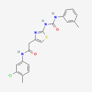 molecular formula C20H19ClN4O2S B2756417 N-(3-chloro-4-methylphenyl)-2-(2-(3-(m-tolyl)ureido)thiazol-4-yl)acetamide CAS No. 921473-58-7