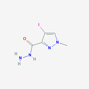 molecular formula C5H7IN4O B2756439 4-iodo-1-methyl-1H-pyrazole-3-carbohydrazide CAS No. 1001822-15-6