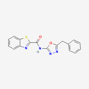 molecular formula C17H12N4O2S B2756446 N-(5-benzyl-1,3,4-oxadiazol-2-yl)-1,3-benzothiazole-2-carboxamide CAS No. 954646-30-1