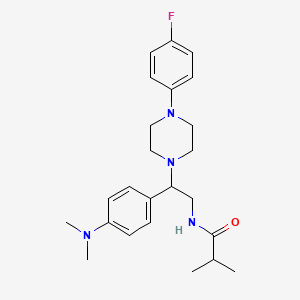 molecular formula C24H33FN4O B2756448 N-{2-[4-(dimethylamino)phenyl]-2-[4-(4-fluorophenyl)piperazin-1-yl]ethyl}-2-methylpropanamide CAS No. 946365-42-0