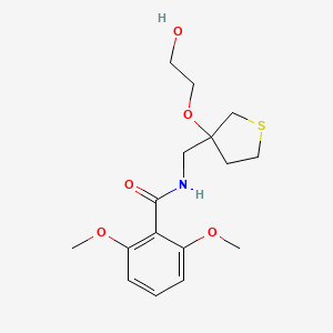 molecular formula C16H23NO5S B2756456 N-{[3-(2-hydroxyethoxy)thiolan-3-yl]methyl}-2,6-dimethoxybenzamide CAS No. 2309572-63-0
