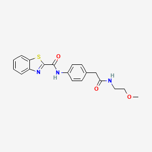 molecular formula C19H19N3O3S B2756462 N-(4-(2-((2-methoxyethyl)amino)-2-oxoethyl)phenyl)benzo[d]thiazole-2-carboxamide CAS No. 1207005-89-7