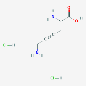 molecular formula C6H12Cl2N2O2 B2756477 2,6-Diaminohex-4-ynoic acid dihydrochloride CAS No. 65579-76-2