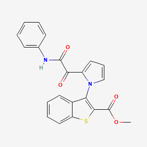 molecular formula C22H16N2O4S B2756478 methyl 3-[2-(2-anilino-2-oxoacetyl)-1H-pyrrol-1-yl]-1-benzothiophene-2-carboxylate CAS No. 477872-79-0