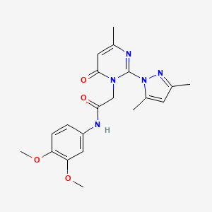 molecular formula C20H23N5O4 B2756505 N-(3,4-dimethoxyphenyl)-2-[2-(3,5-dimethyl-1H-pyrazol-1-yl)-4-methyl-6-oxo-1,6-dihydropyrimidin-1-yl]acetamide CAS No. 1001798-21-5
