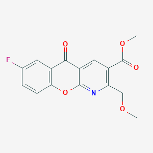 molecular formula C16H12FNO5 B2756535 methyl 7-fluoro-2-(methoxymethyl)-5-oxo-5H-chromeno[2,3-b]pyridine-3-carboxylate CAS No. 338778-13-5
