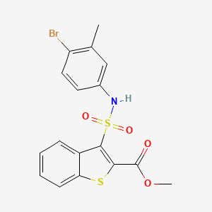 molecular formula C17H14BrNO4S2 B2756557 Methyl 3-[(4-bromo-3-methylphenyl)sulfamoyl]-1-benzothiophene-2-carboxylate CAS No. 932354-68-2