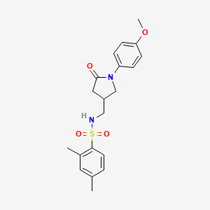 molecular formula C20H24N2O4S B2756562 N-((1-(4-methoxyphenyl)-5-oxopyrrolidin-3-yl)methyl)-2,4-dimethylbenzenesulfonamide CAS No. 955254-87-2