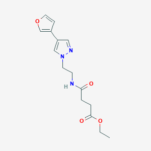 molecular formula C15H19N3O4 B2756604 ethyl 4-((2-(4-(furan-3-yl)-1H-pyrazol-1-yl)ethyl)amino)-4-oxobutanoate CAS No. 2034330-94-2