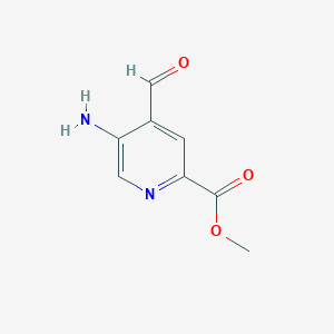 molecular formula C8H8N2O3 B2756609 Methyl 5-amino-4-formyl-pyridine-2-carboxylate CAS No. 1822855-77-5