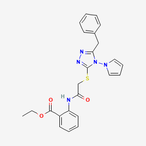 ethyl 2-[({[5-benzyl-4-(1H-pyrrol-1-yl)-4H-1,2,4-triazol-3-yl]sulfanyl}acetyl)amino]benzoate