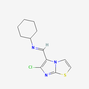 N-[(6-chloroimidazo[2,1-b][1,3]thiazol-5-yl)methylene]cyclohexanamine