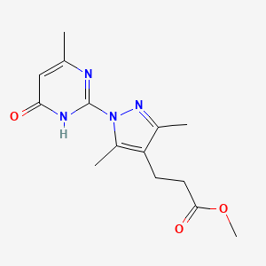 methyl 3-(3,5-dimethyl-1-(4-methyl-6-oxo-1,6-dihydropyrimidin-2-yl)-1H-pyrazol-4-yl)propanoate