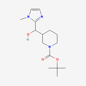 molecular formula C15H25N3O3 B2756644 Tert-butyl 3-[hydroxy-(1-methylimidazol-2-yl)methyl]piperidine-1-carboxylate CAS No. 1645486-71-0