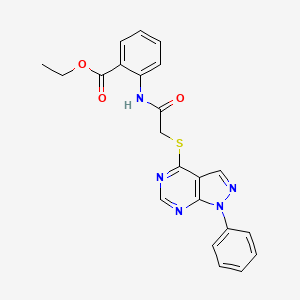 ethyl 2-(2-((1-phenyl-1H-pyrazolo[3,4-d]pyrimidin-4-yl)thio)acetamido)benzoate