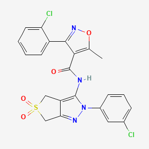 3-(2-chlorophenyl)-N-(2-(3-chlorophenyl)-5,5-dioxido-4,6-dihydro-2H-thieno[3,4-c]pyrazol-3-yl)-5-methylisoxazole-4-carboxamide