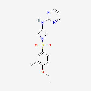 molecular formula C16H20N4O3S B2756653 N-(1-((4-ethoxy-3-methylphenyl)sulfonyl)azetidin-3-yl)pyrimidin-2-amine CAS No. 2034303-75-6