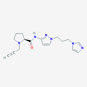 (2S)-N-{1-[3-(1H-imidazol-1-yl)propyl]-1H-pyrazol-3-yl}-1-(prop-2-yn-1-yl)pyrrolidine-2-carboxamide