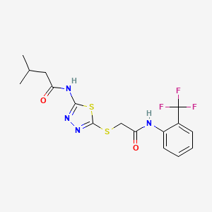 3-methyl-N-(5-((2-oxo-2-((2-(trifluoromethyl)phenyl)amino)ethyl)thio)-1,3,4-thiadiazol-2-yl)butanamide