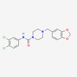 B2756672 4-(1,3-benzodioxol-5-ylmethyl)-N-(3,4-dichlorophenyl)piperazine-1-carboxamide CAS No. 327974-99-2
