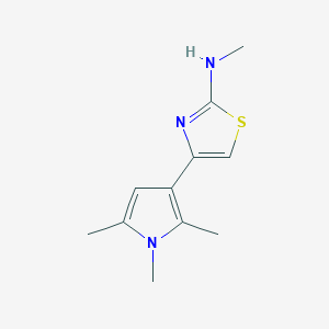 molecular formula C11H15N3S B2756701 N-methyl-4-(1,2,5-trimethyl-1H-pyrrol-3-yl)-1,3-thiazol-2-amine CAS No. 930447-23-7