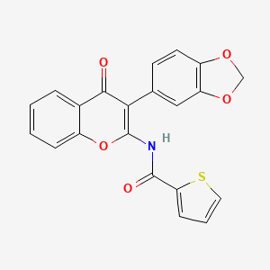 molecular formula C21H13NO5S B2756704 N-[3-(2H-1,3-benzodioxol-5-yl)-4-oxo-4H-chromen-2-yl]thiophene-2-carboxamide CAS No. 900292-41-3
