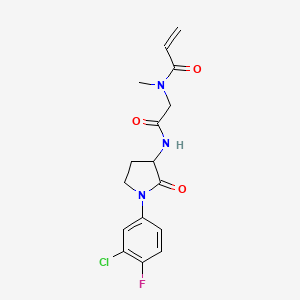 N-[2-[[1-(3-Chloro-4-fluorophenyl)-2-oxopyrrolidin-3-yl]amino]-2-oxoethyl]-N-methylprop-2-enamide