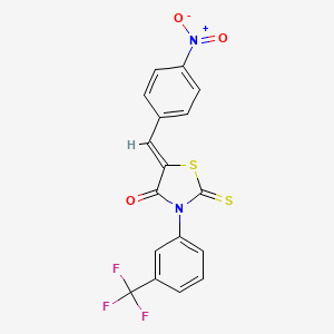 (5Z)-5-[(4-nitrophenyl)methylidene]-2-sulfanylidene-3-[3-(trifluoromethyl)phenyl]-1,3-thiazolidin-4-one