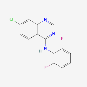 molecular formula C14H8ClF2N3 B2756763 7-chloro-N-(2,6-difluorophenyl)quinazolin-4-amine CAS No. 477856-36-3