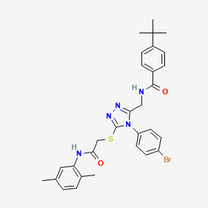 molecular formula C30H32BrN5O2S B2756767 N-{[4-(4-bromophenyl)-5-({[(2,5-dimethylphenyl)carbamoyl]methyl}sulfanyl)-4H-1,2,4-triazol-3-yl]methyl}-4-tert-butylbenzamide CAS No. 393870-56-9