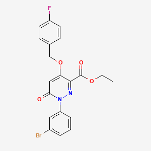 Ethyl 1-(3-bromophenyl)-4-((4-fluorobenzyl)oxy)-6-oxo-1,6-dihydropyridazine-3-carboxylate