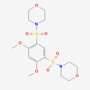molecular formula C16H24N2O8S2 B275679 4-[2,4-DIMETHOXY-5-(MORPHOLINE-4-SULFONYL)BENZENESULFONYL]MORPHOLINE 