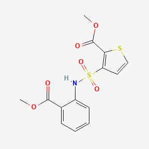 molecular formula C14H13NO6S2 B2756811 Methyl 3-{[2-(methoxycarbonyl)phenyl]sulfamoyl}thiophene-2-carboxylate CAS No. 941888-89-7