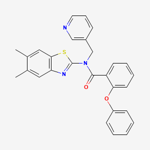 molecular formula C28H23N3O2S B2756832 N-(5,6-dimethylbenzo[d]thiazol-2-yl)-2-phenoxy-N-(pyridin-3-ylmethyl)benzamide CAS No. 922562-44-5
