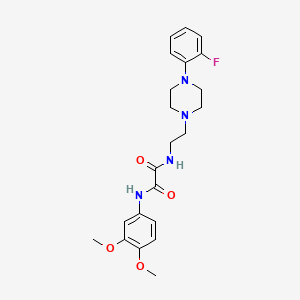 molecular formula C22H27FN4O4 B2756835 N'-(3,4-dimethoxyphenyl)-N-{2-[4-(2-fluorophenyl)piperazin-1-yl]ethyl}ethanediamide CAS No. 1049399-02-1