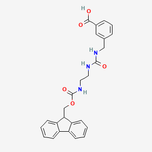 molecular formula C26H25N3O5 B2756837 3-[({[2-({[(9H-fluoren-9-yl)methoxy]carbonyl}amino)ethyl]carbamoyl}amino)methyl]benzoic acid CAS No. 2094444-28-5