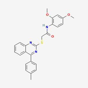 molecular formula C25H23N3O3S B2756856 N-(2,4-DIMETHOXYPHENYL)-2-{[4-(4-METHYLPHENYL)QUINAZOLIN-2-YL]SULFANYL}ACETAMIDE CAS No. 923677-73-0