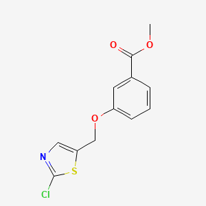 molecular formula C12H10ClNO3S B2756859 Methyl 3-[(2-chloro-1,3-thiazol-5-yl)methoxy]benzenecarboxylate CAS No. 338393-42-3