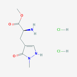 B2756863 Methyl (2S)-2-amino-3-(2-methyl-3-oxo-1H-pyrazol-4-yl)propanoate;dihydrochloride CAS No. 2418594-24-6