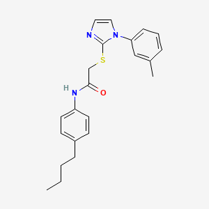 molecular formula C22H25N3OS B2756879 N-(4-butylphenyl)-2-((1-(m-tolyl)-1H-imidazol-2-yl)thio)acetamide CAS No. 851131-22-1