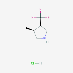 molecular formula C6H11ClF3N B2756896 trans-3-Methyl-4-(trifluoromethyl)pyrrolidine;hydrochloride CAS No. 2173996-75-1