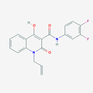 molecular formula C19H14F2N2O3 B2756903 N-(3,4-difluorophenyl)-4-hydroxy-2-oxo-1-(prop-2-en-1-yl)-1,2-dihydroquinoline-3-carboxamide CAS No. 333760-81-9