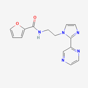 molecular formula C14H13N5O2 B2756908 N-(2-(2-(pyrazin-2-yl)-1H-imidazol-1-yl)ethyl)furan-2-carboxamide CAS No. 2034508-49-9