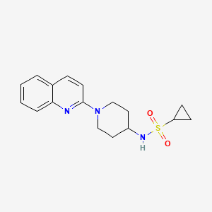 molecular formula C17H21N3O2S B2756913 N-[1-(quinolin-2-yl)piperidin-4-yl]cyclopropanesulfonamide CAS No. 2415620-95-8