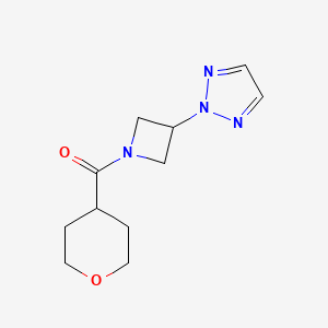 molecular formula C11H16N4O2 B2756914 2-[1-(oxane-4-carbonyl)azetidin-3-yl]-2H-1,2,3-triazole CAS No. 2309553-32-8