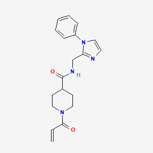 molecular formula C19H22N4O2 B2756956 N-[(1-phenyl-1H-imidazol-2-yl)methyl]-1-(prop-2-enoyl)piperidine-4-carboxamide CAS No. 2361894-27-9